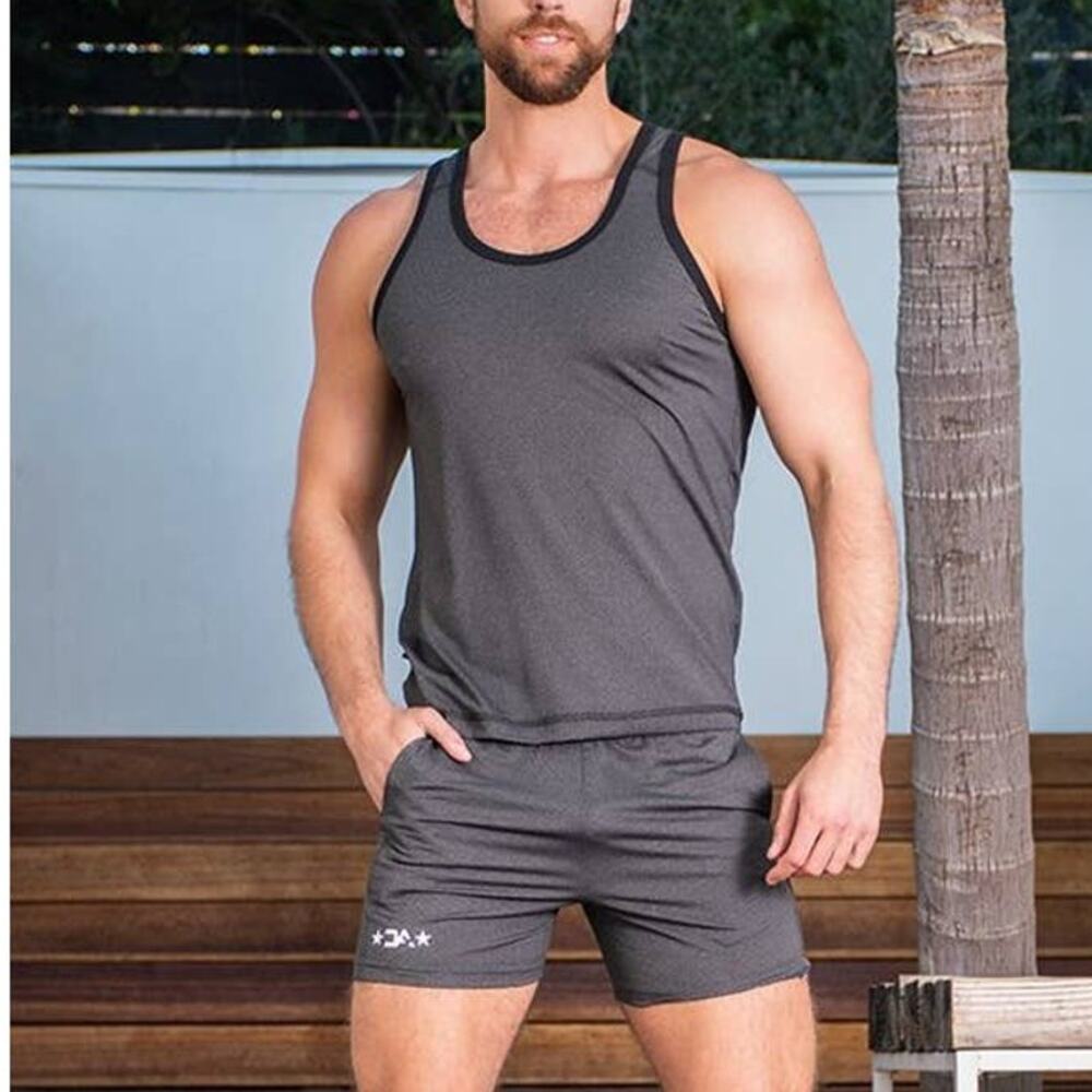 Andrew Christian Stretch Gym Tank Charcoal Grey Small - Picture 10 of 11